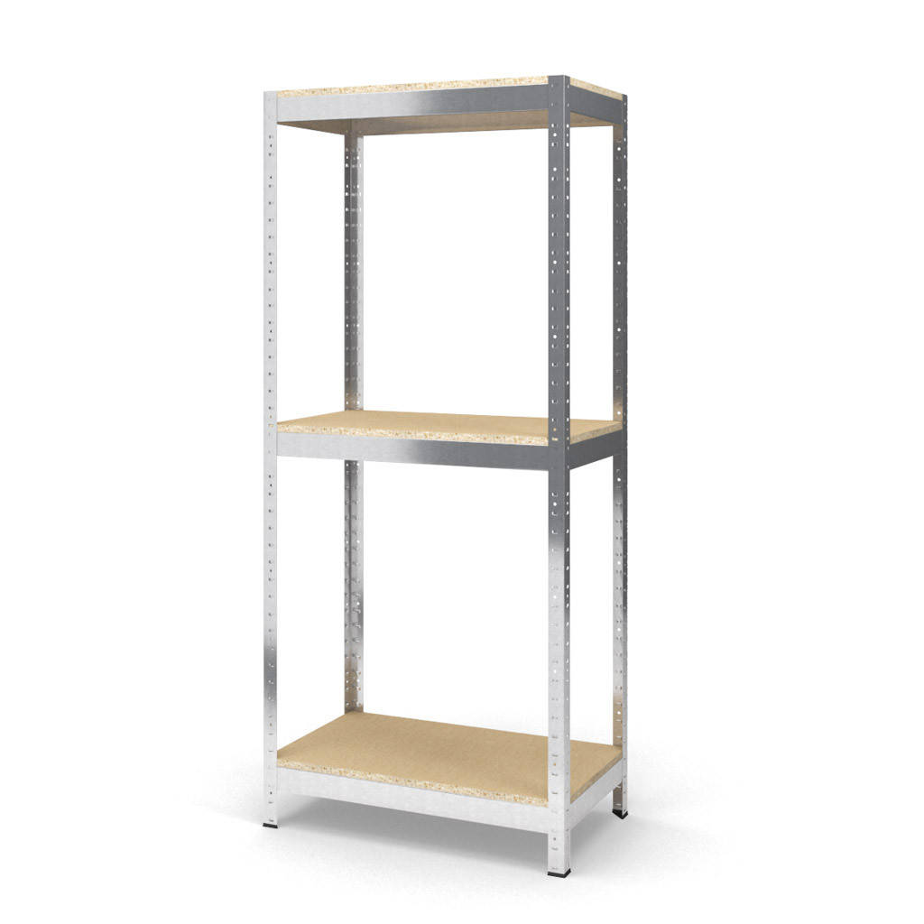 

100х90х40 3 полки из ДСП ХАРДИ-ПРО-23464. ЦИНК (Серый) полочный металлический стеллаж нагрузка 300 кг/полка