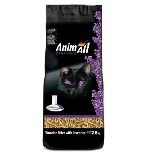 

Древесный наполнитель AnimAll с ароматом лаванды, для кошек, 2.8 кг
