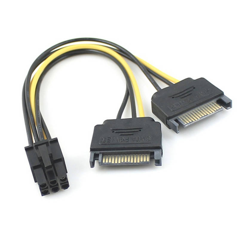 

Кабель питания для видеокарт, 2 шт SATA - 6 pin, переходник c 2Sata на 6pin