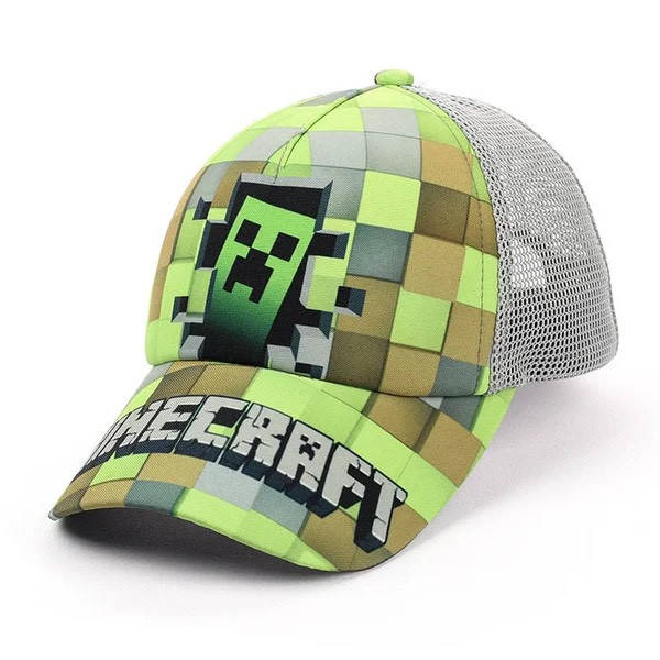 

Летняя кепка с сеткой Minecraft Creeper. Мерч Майнкрафт Украина, Зелёный