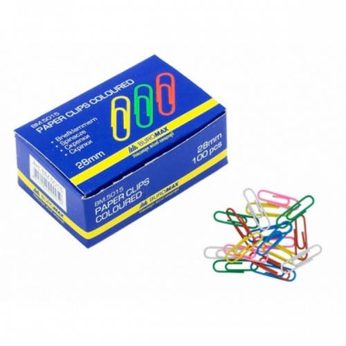 

Скрепки цветные 28 мм., 100 шт. BUROMAX, круглые BM.5015
