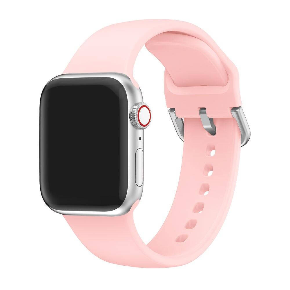 

Ремешок Apple Watch 38mm, 40mm, Series 5 4 3 2 1. Розовый силикон, CC1766-30
