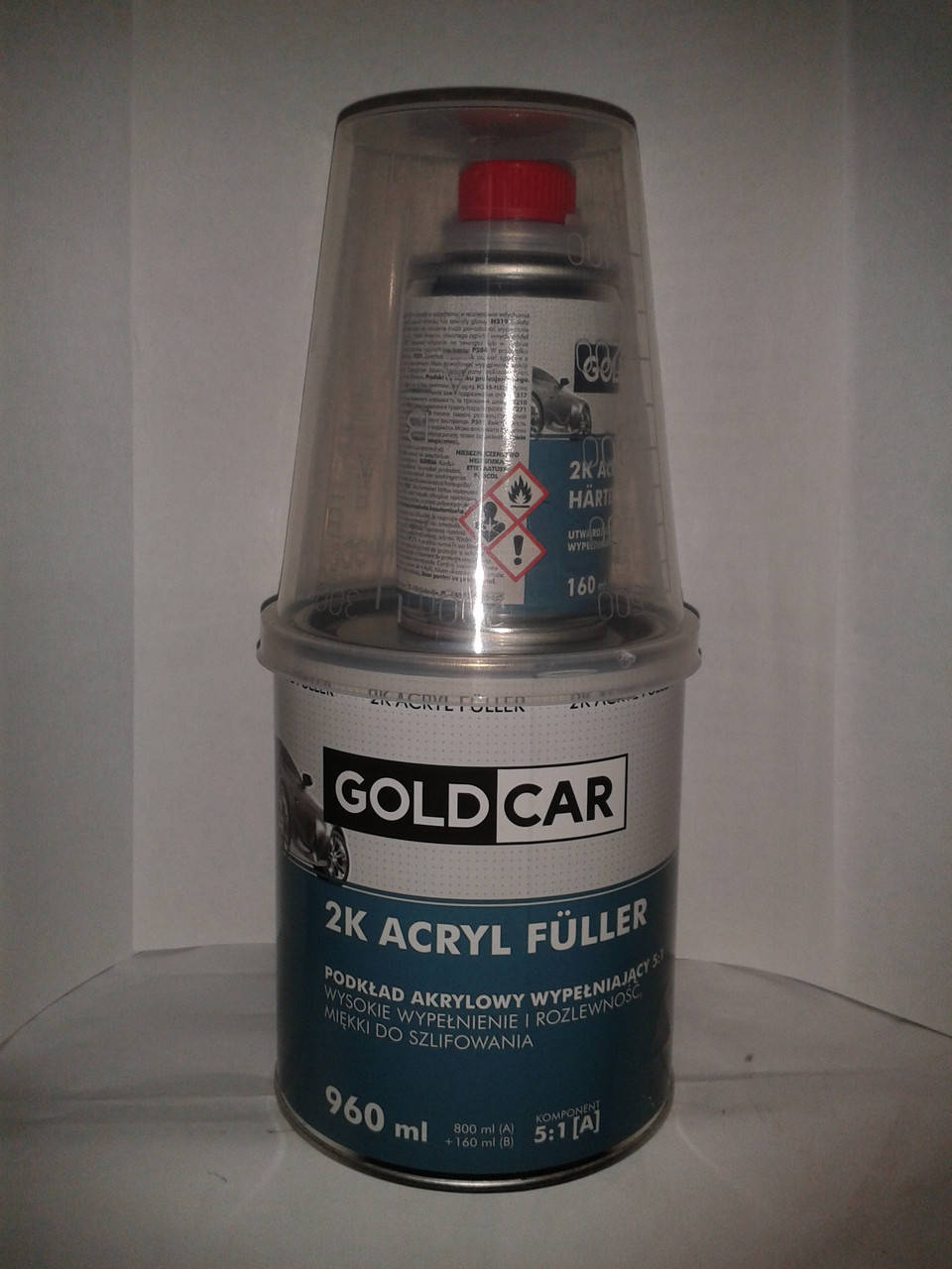 

Грунт акриловый Gold Car 5+1черный 0,8л+0,16л отвердитель, Черный