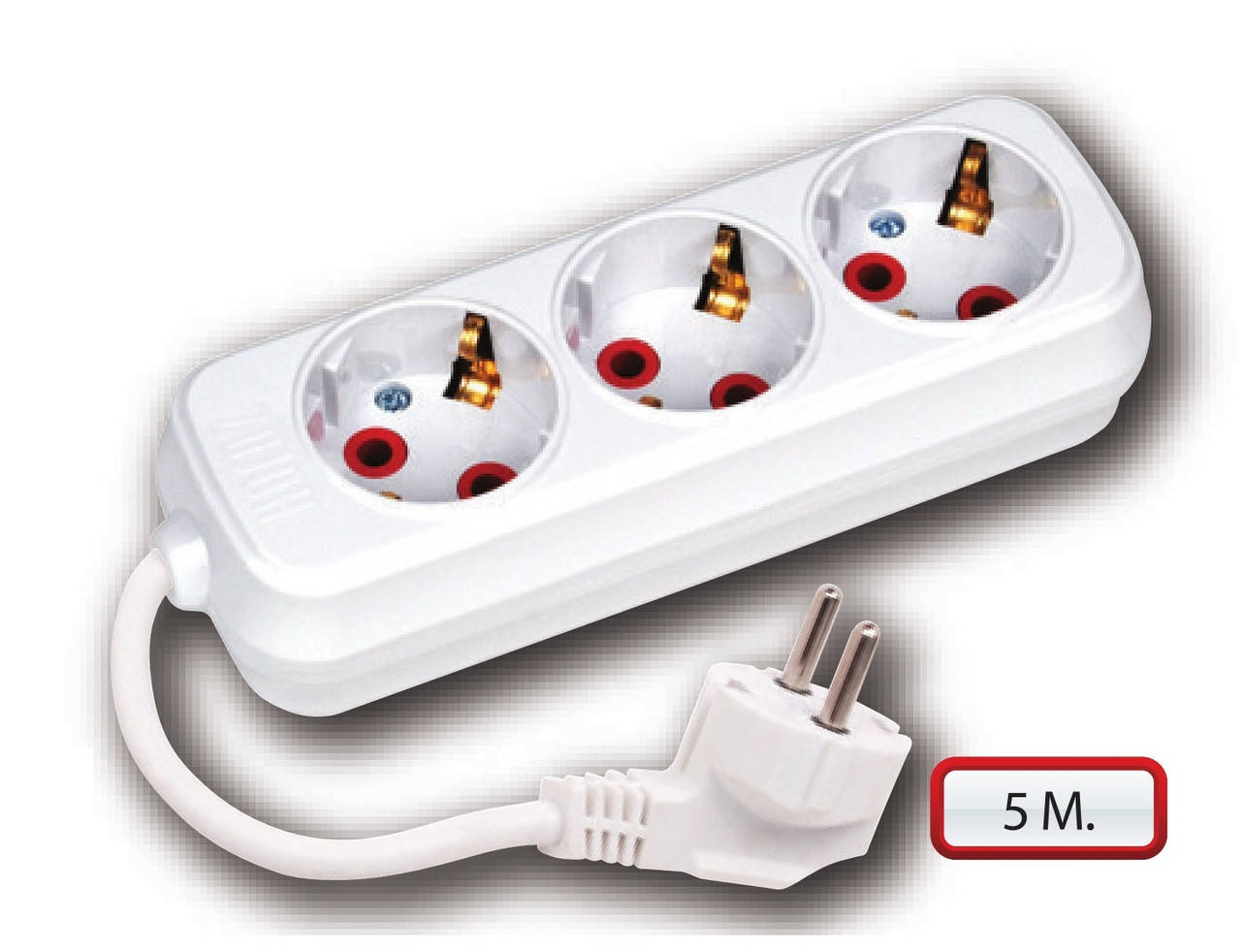 

Удлинитель 5 метров 3 розетки 220V 16A Horoz