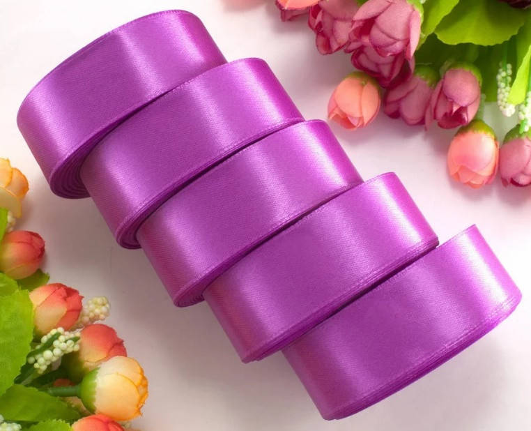 

Стрічка атласна, 25мм Фіалковий, 23м