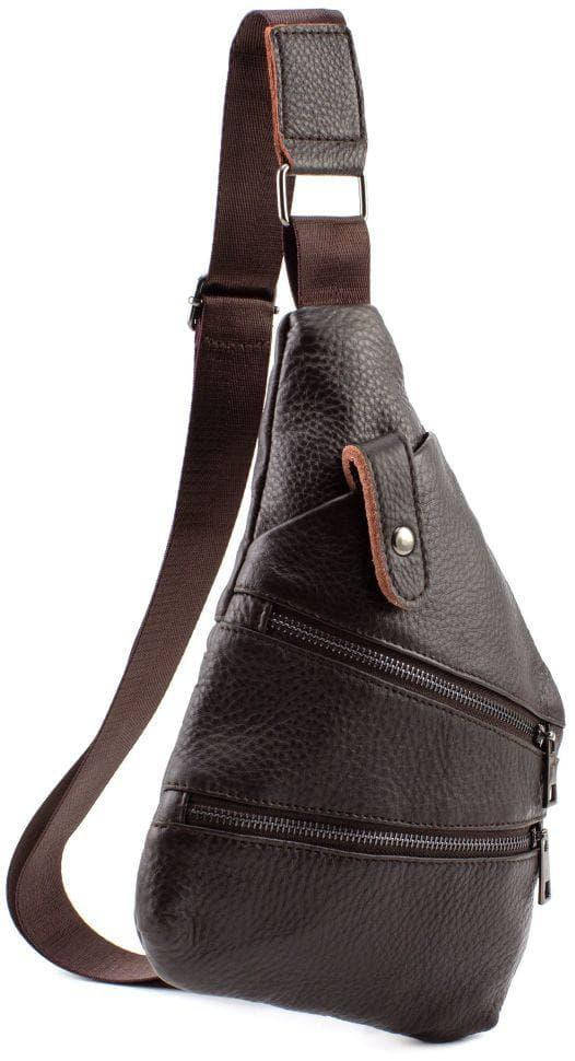 

Мужская нагрудная сумка слинг Tiding Bag коричневая, Коричневый