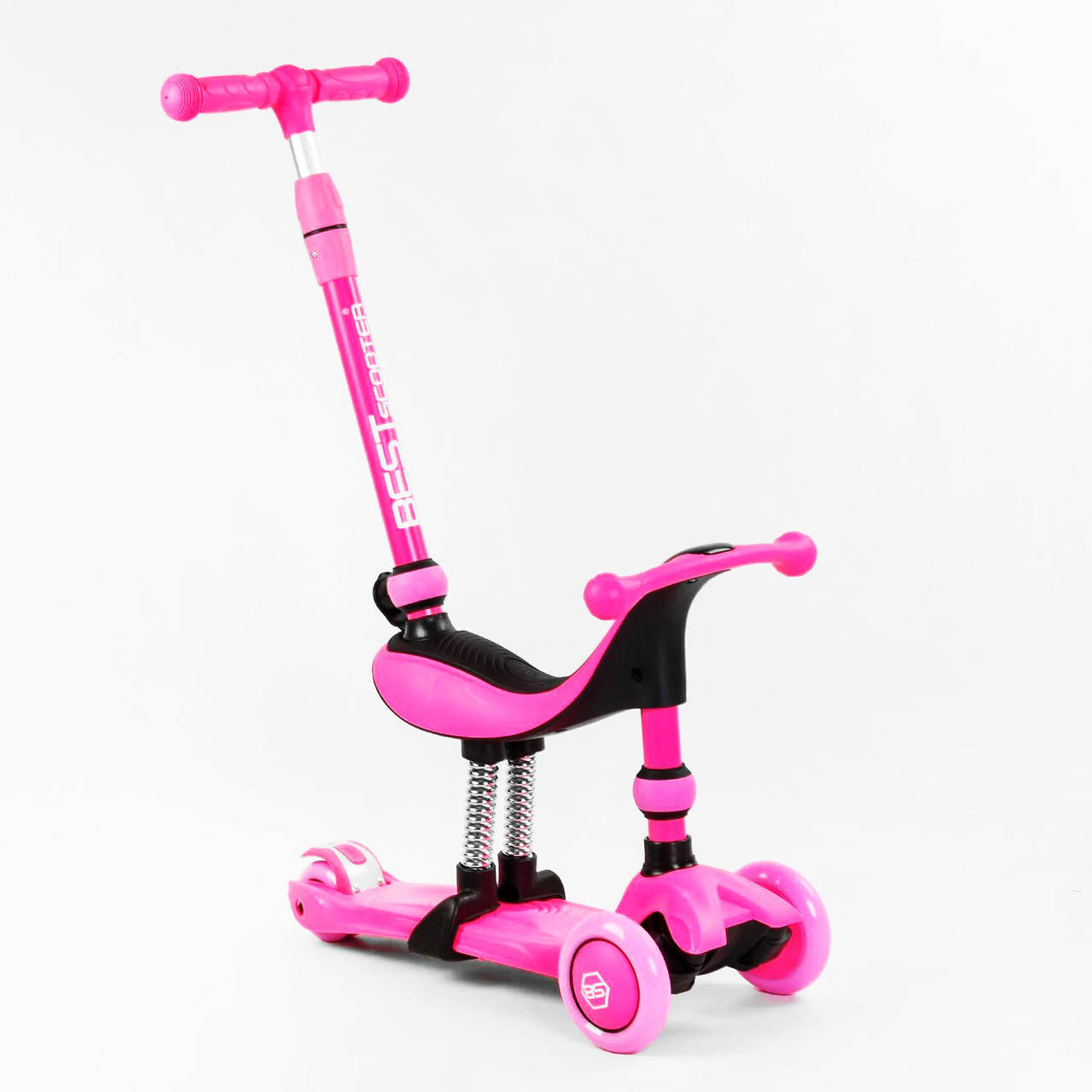 

Детский Самокат-велобег 5в1 трехколесный Best Scooter розовый цвет