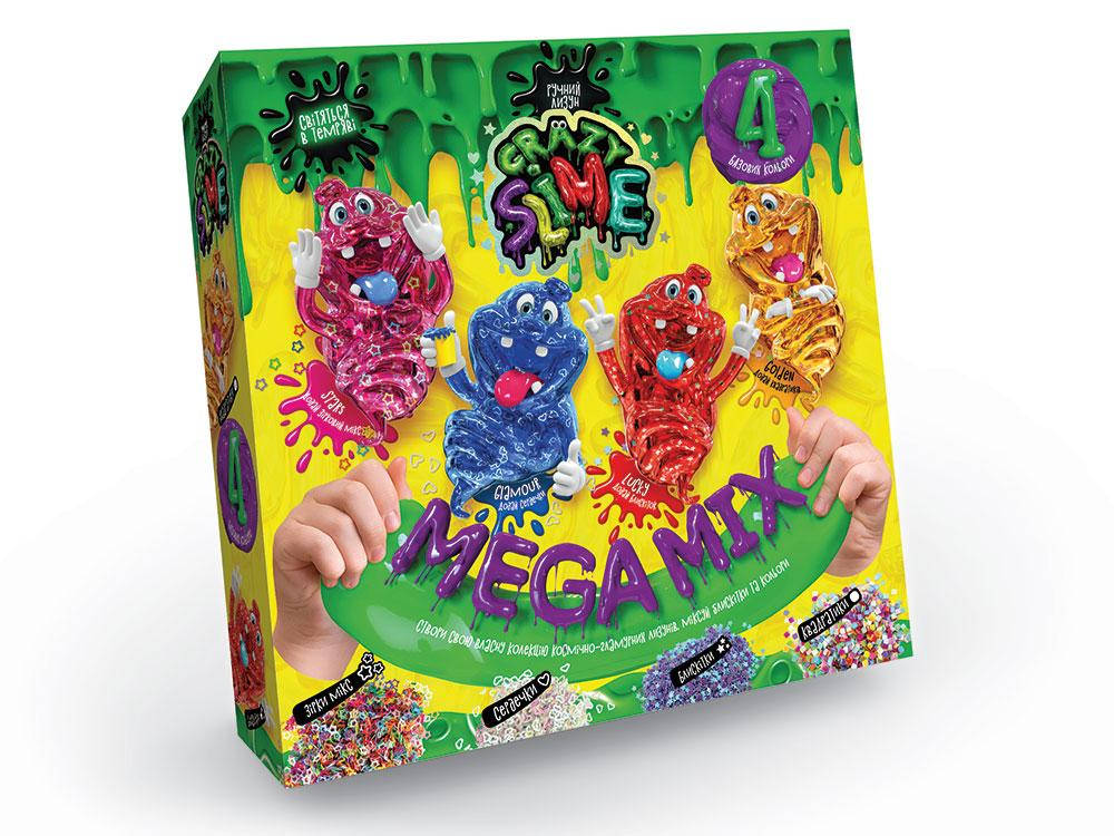 

Детский набор для опытов Crazy Slime 4 в 1 Danko Toys SLM-03-01U светится слайм лизун своими руками для детей