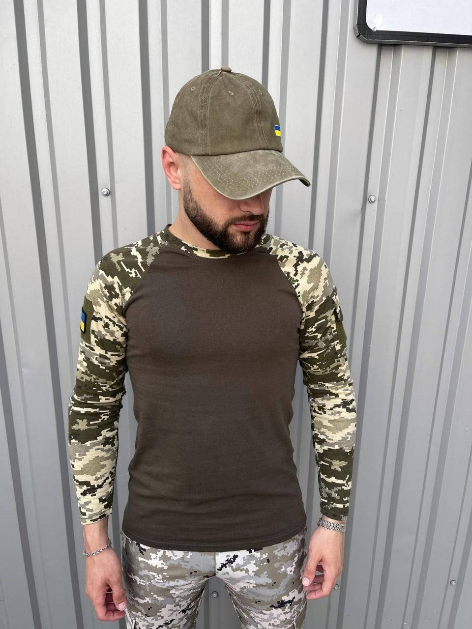 

Кофта с пиксельными рукавами лонгслив тактический S-XXL