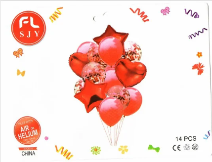 

Набор шаров "Красный микс", 14 шт