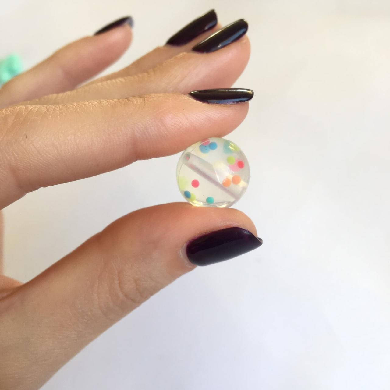 

12мм (конфетти) круглая, силиконовая бусина