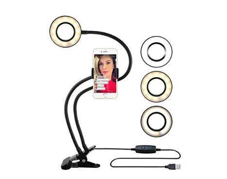 

Кольцевая LED лампа (ножка с прищепкой) (1 крепл.тел.) USB (9 см)