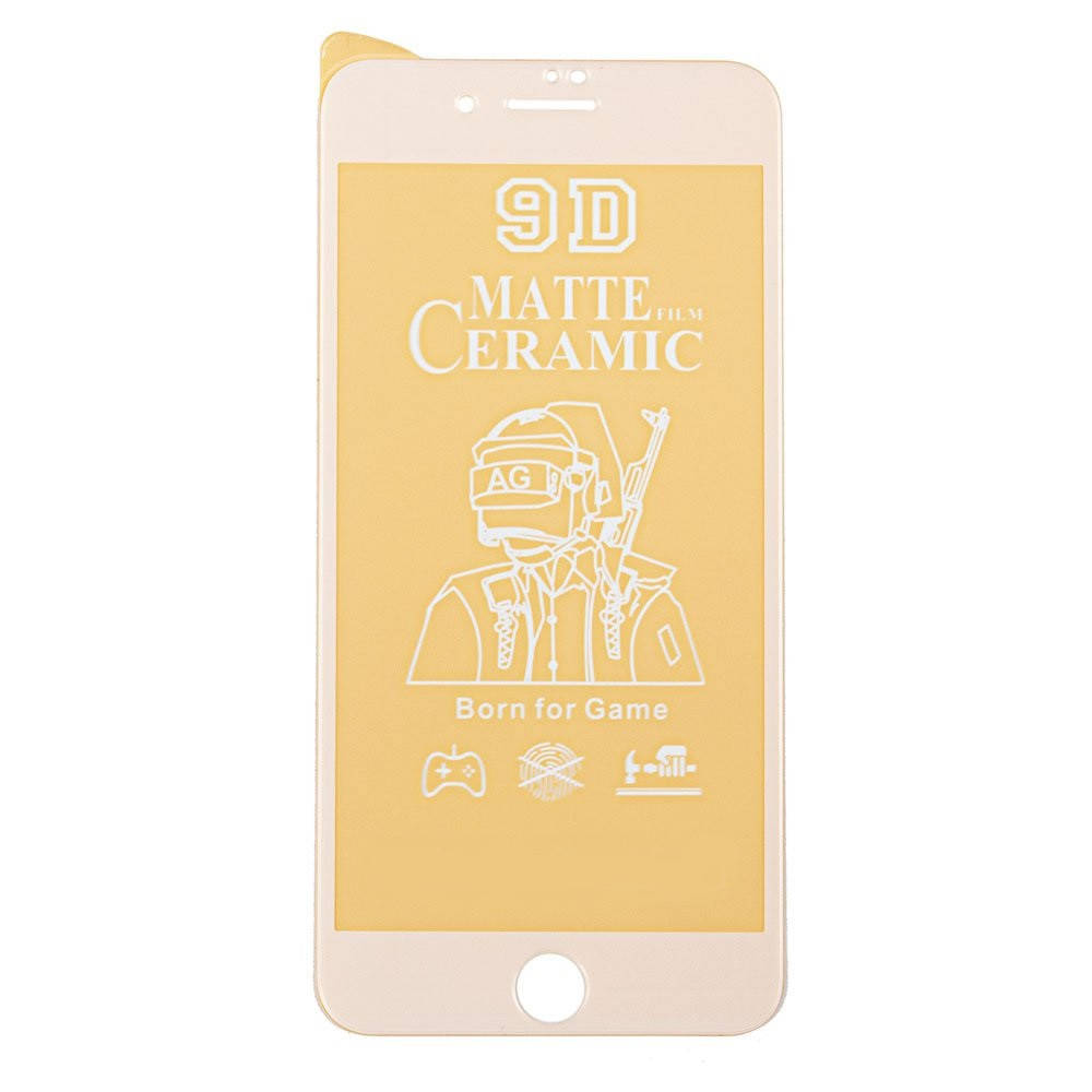 

Защитное стекло 9D Ceramics Matte для iPhone 7, 8, SE2 матовое белое