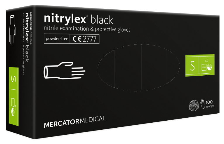 

Черные нитриловые перчатки Nitrylex, размер С