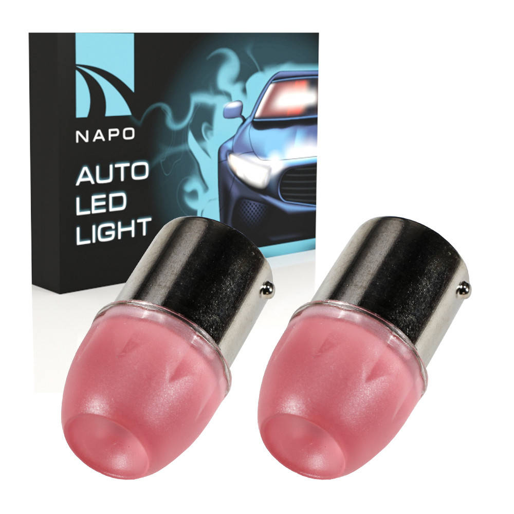 

Автолампа диодная S25-1156-HP-Lens, комплект 2 шт, P21W, 1156, BA15S, цвет свечения красный