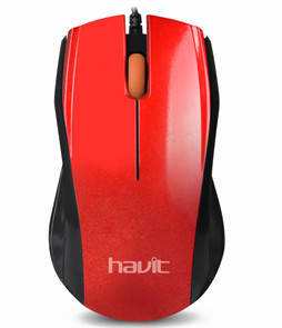 

Мышь проводная оптическая Havit HV-MS689 USB красная, Красный