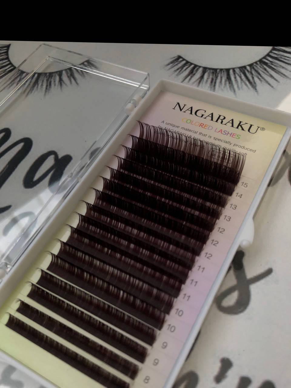 

Ресницы Nagaraku тёмно-коричневые mix 0.07, D