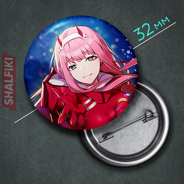 

"Йота 002 (Милый во Франксе / Darling in the FranXX)" значок круглый на булавке Ø32 мм