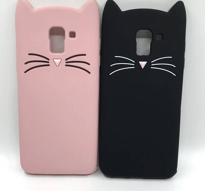 

3D Чехол для Samsung Galaxy J6/J600 (2018) Котик с ушками и усиками, Разные цвета