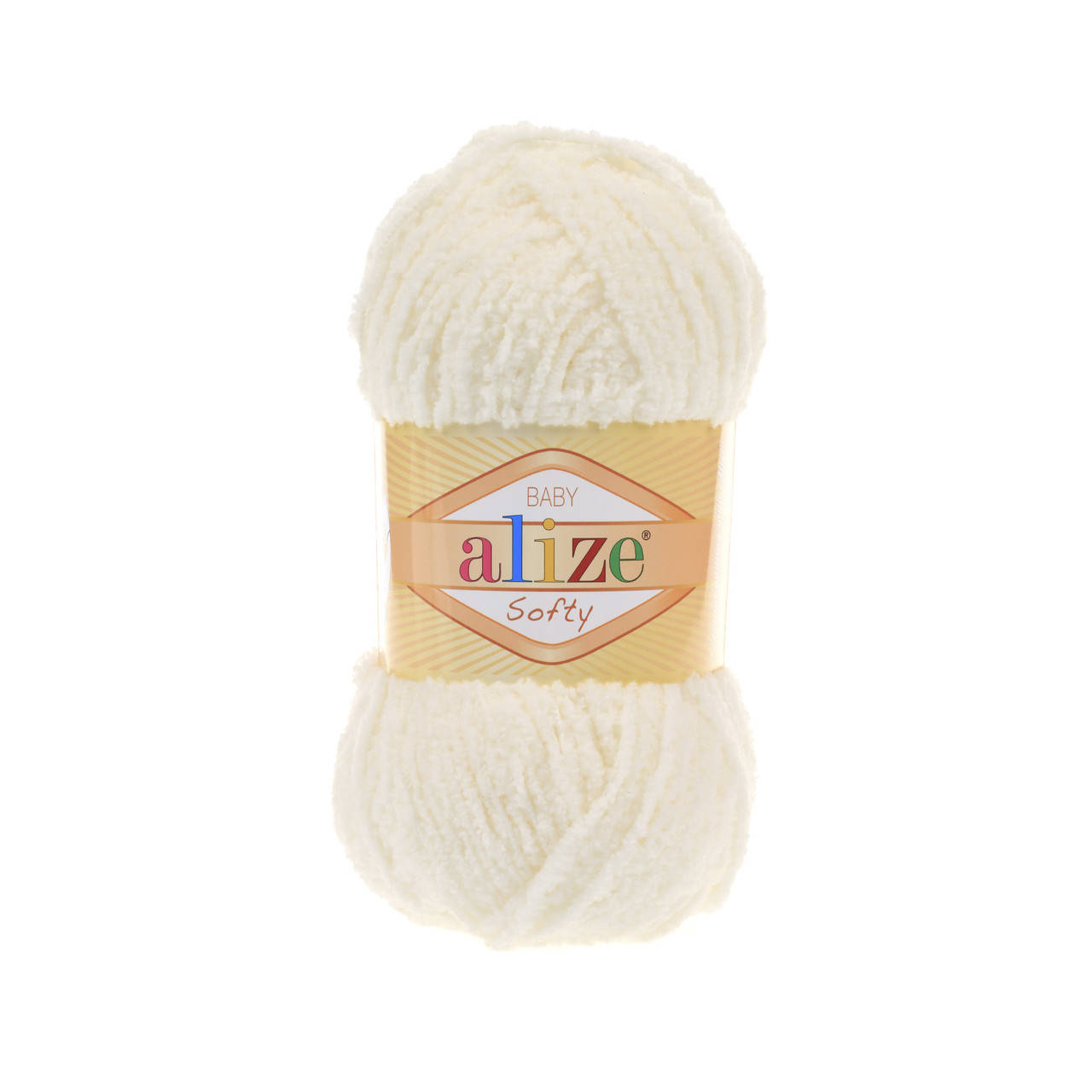 

Alize Softy (Ализе Софти) № 62 молочный (Пряжа плюшевая, нитки для вязания)