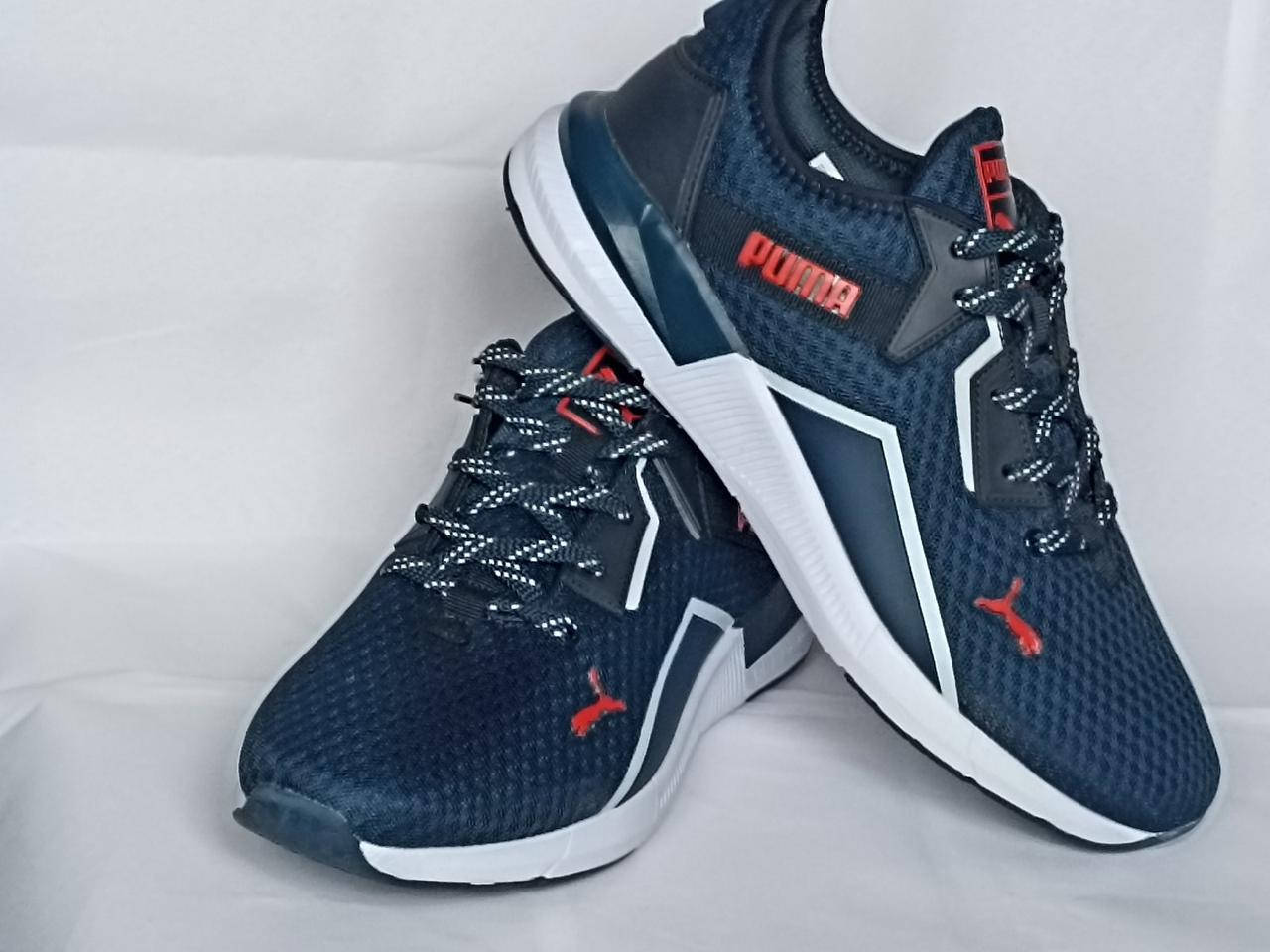 

Мужские кроссовки Puma синие с белым сетка, Синий