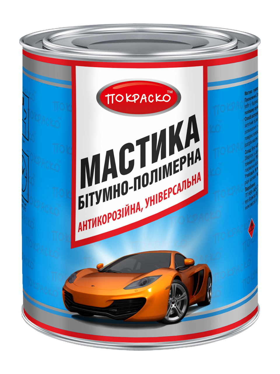 

Мастика битумно-полимерная 1л (0,75кг) Покраско, Черный