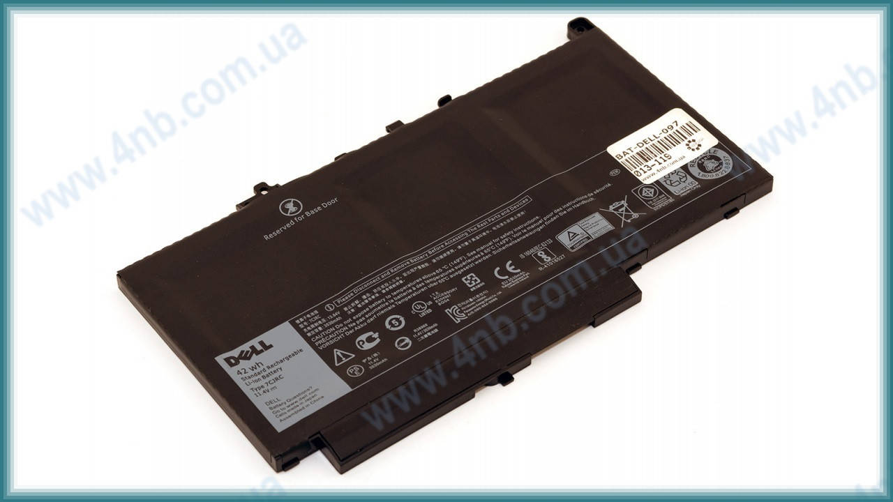 

Батарея для ноутбука DELL Latitude E7270 E7470 / 11.4V 3530mAh (42Wh) BLACK ORIG (7CJRC), Черный