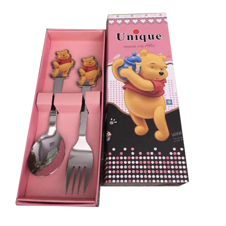 

Набор детских столовых приборов ложка и вилка Винни Пух, Разные цвета