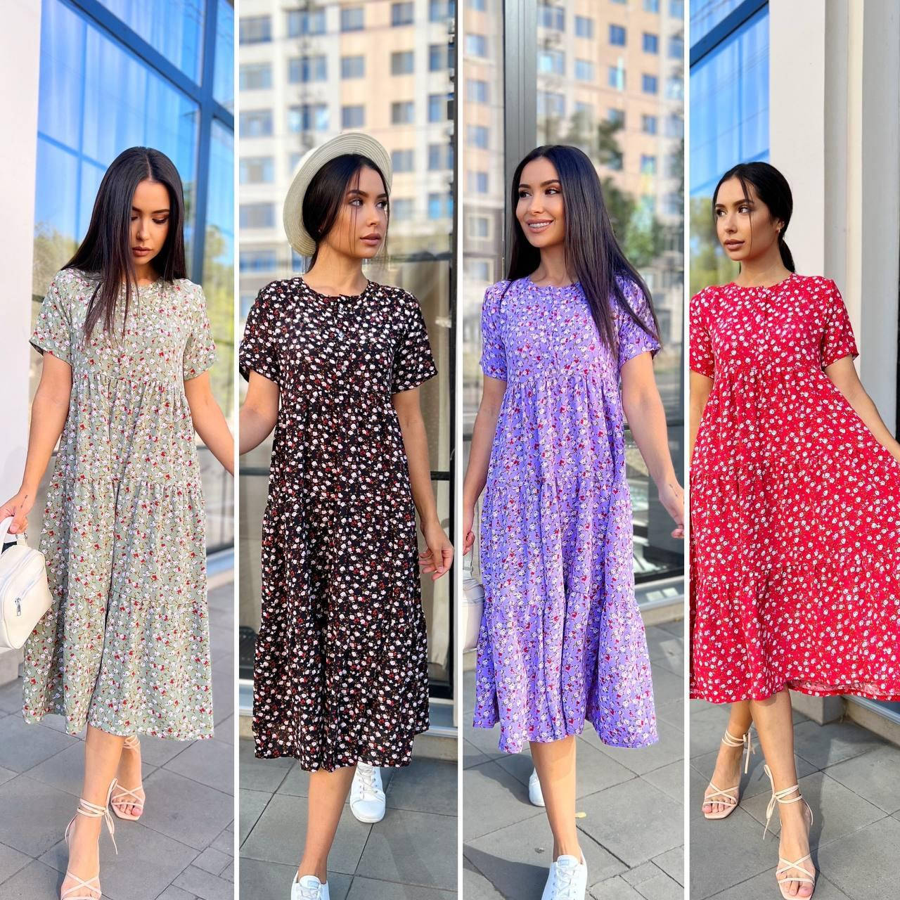 

Платье женское софт принт (42-52)(4цв) "ALINA" недорого от прямого поставщика