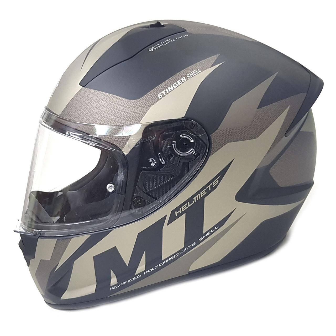 

Мотошлем MT STINGER Brave Matt Grey, Серый