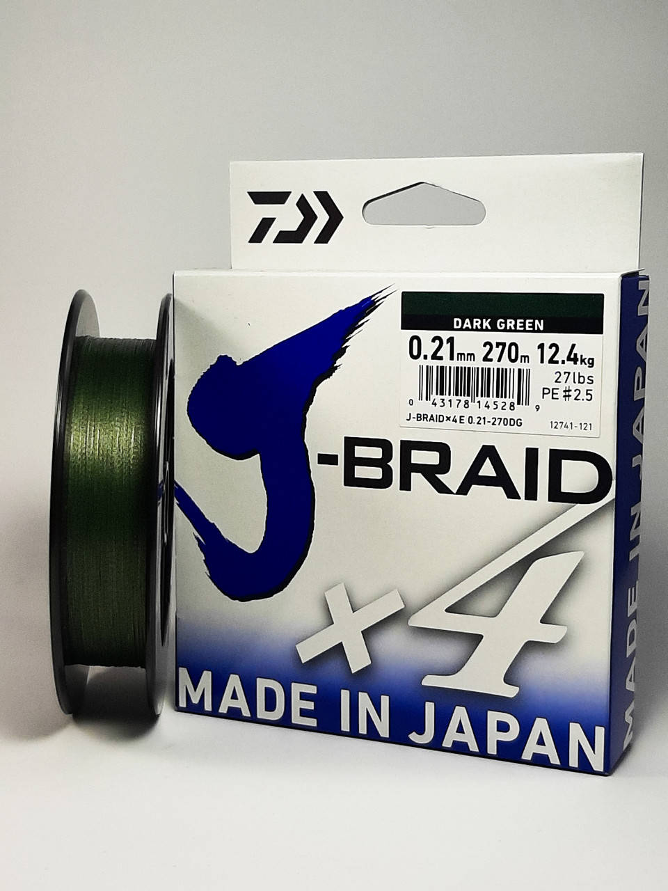 

DAIWA Шнур J-Braid x4 0,21mm. 270м. Dark Green, Темно-зеленый