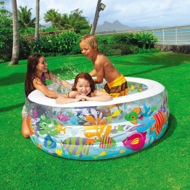 

Бассейн надувной круглый Intex 58480 "Аквариум" размер 152*56 см, Голубой