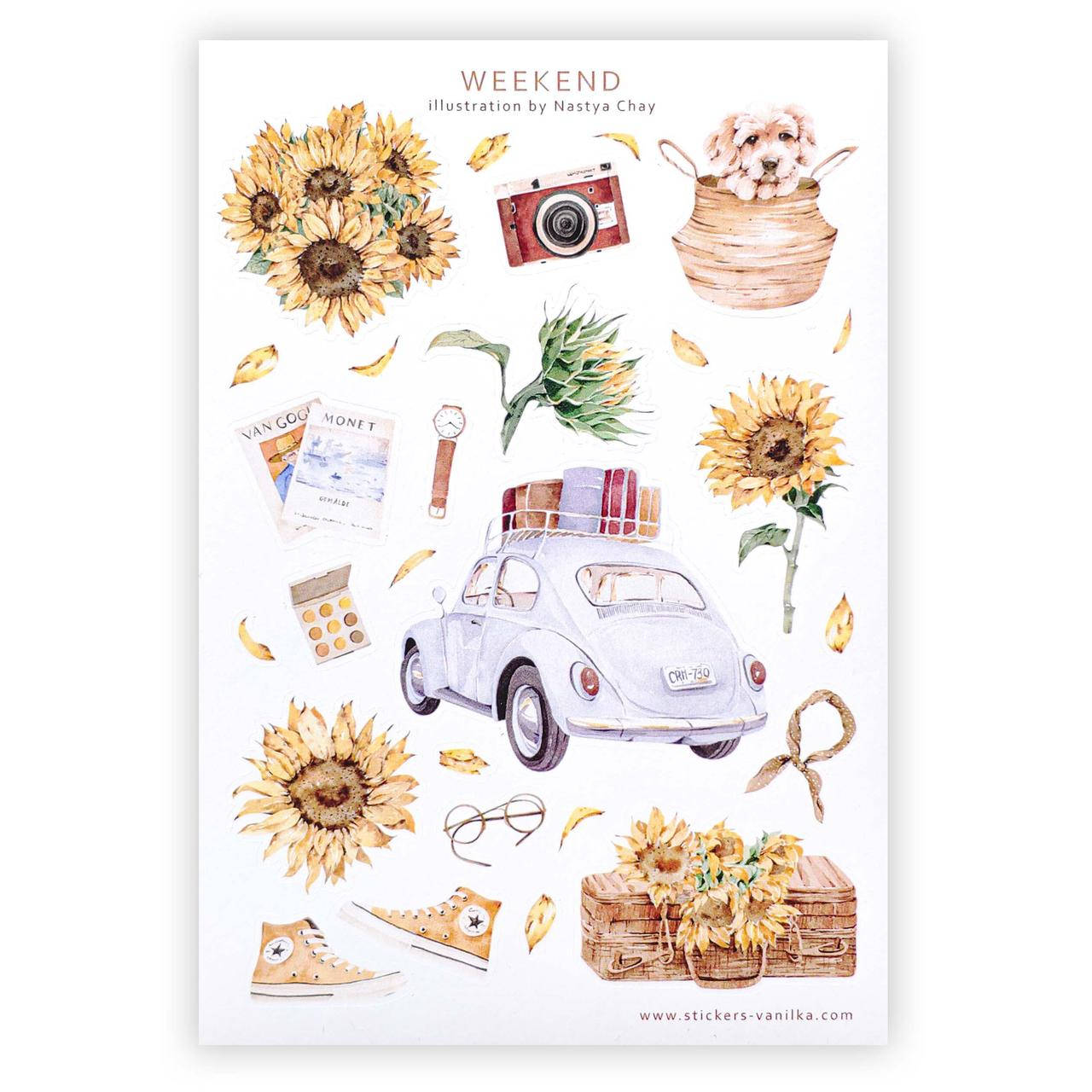 

Сет стикеров от Stickers Vanilka Weekend 10.5х14.8 см, Белый
