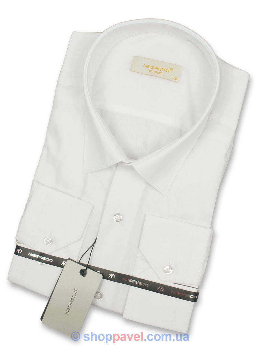 

Классическая мужская рубашка Negredo White Сlassic в белом цвете, Белый