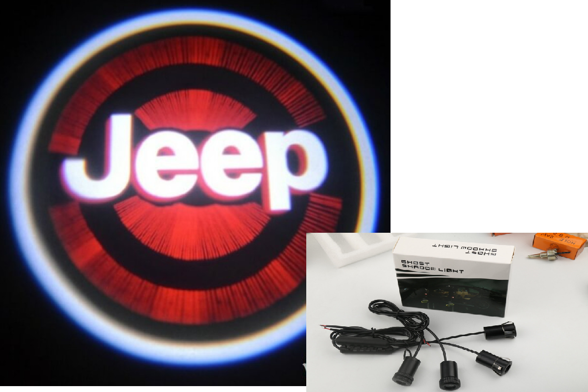 

Лазерная Подсветка дверей с логотипом авто JEEP . Проектор логотипа под машину комплект 2 шт