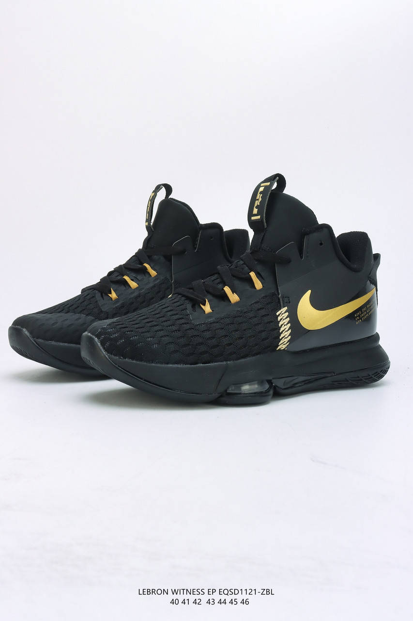 

Nike LeBron Witness V Леброн Витнесс 5 черные мужские баскетбольные кроссовки, Черный