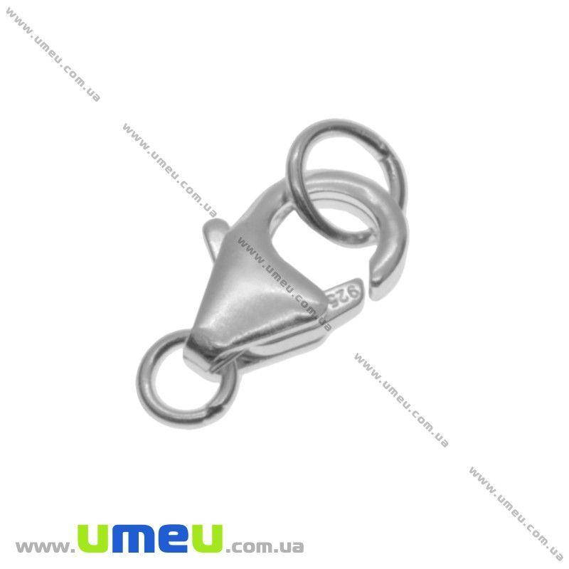 

Замок-карабин с колечками Серебро (925 проба), 12х8 мм, 1 шт (SER-034048)