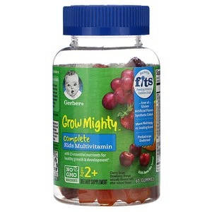 

Gerber, Grow Mighty, полные поливитамины для детей, от 2 лет, 60 жевательных конфет