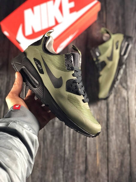 

Мужские кроссовки Nike Air Max 90 Ultra MID Хаки (Найк Аир Макс 90) 45