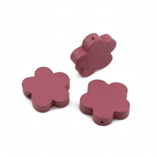 

Бусина Цветок, Деревянная, Цвет: Тёмно-розовый, 20mm x 19mm - 20mm x 18mm, Отверстие 1.1 мм