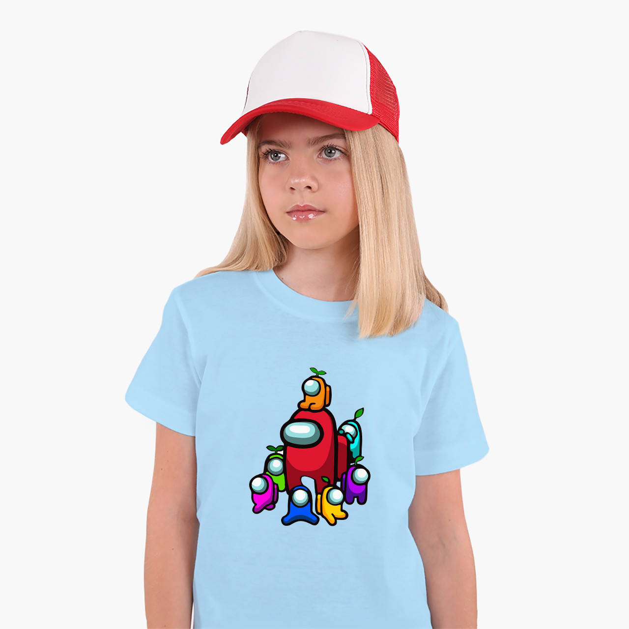 

Футболка детская для девочек Амонг Ас (Among Us) (25186-2596) Голубой 122