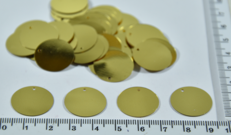 

Паетка круглая ф=20мм 100гр золото(А6) уп=1шт