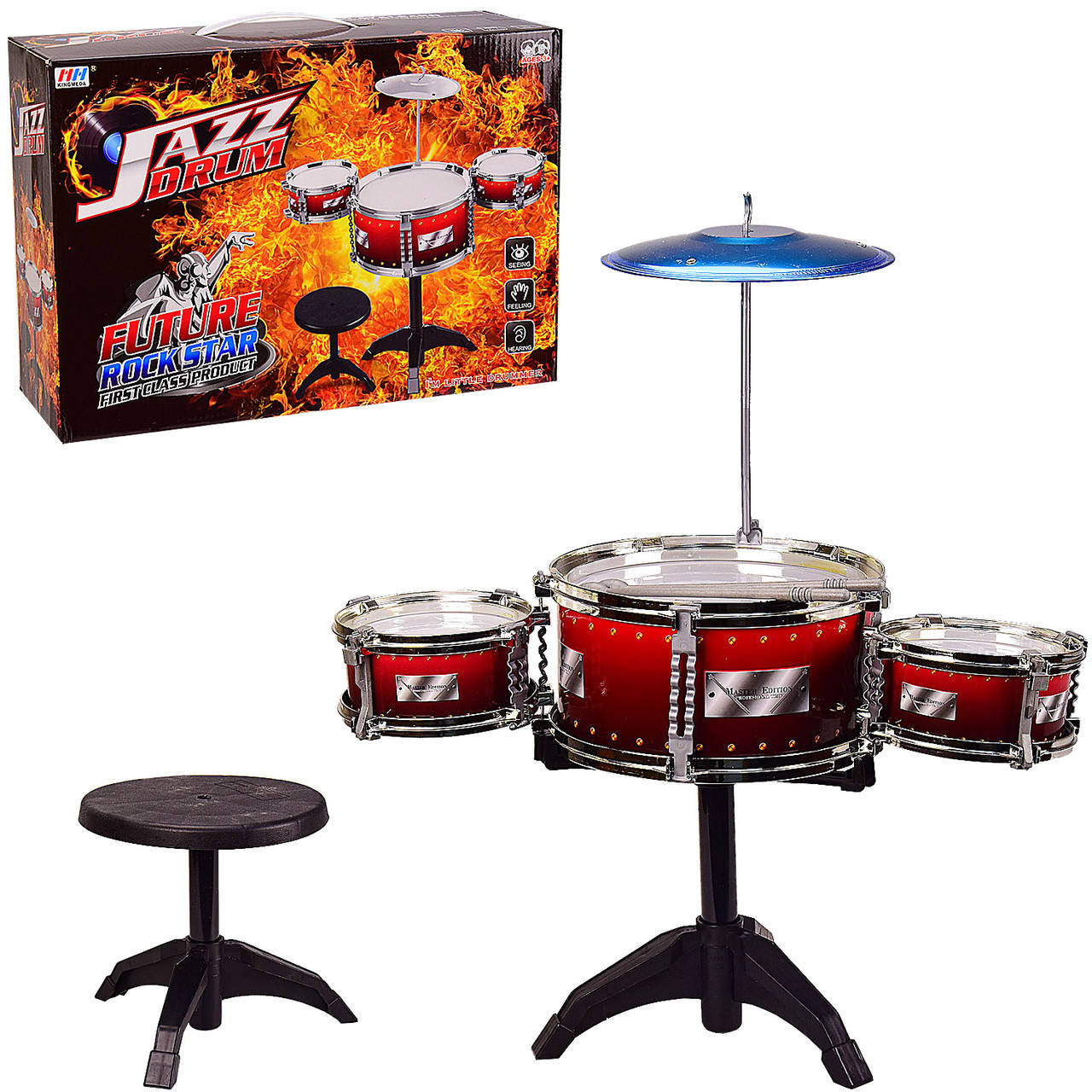 

Барабанная установка 685-62A (18шт)стул,в коробке 40*28*14см