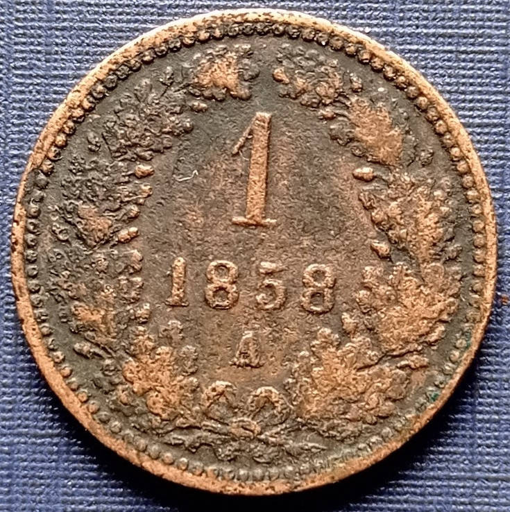 

Монета 1 крейцер Австрия 1858 А