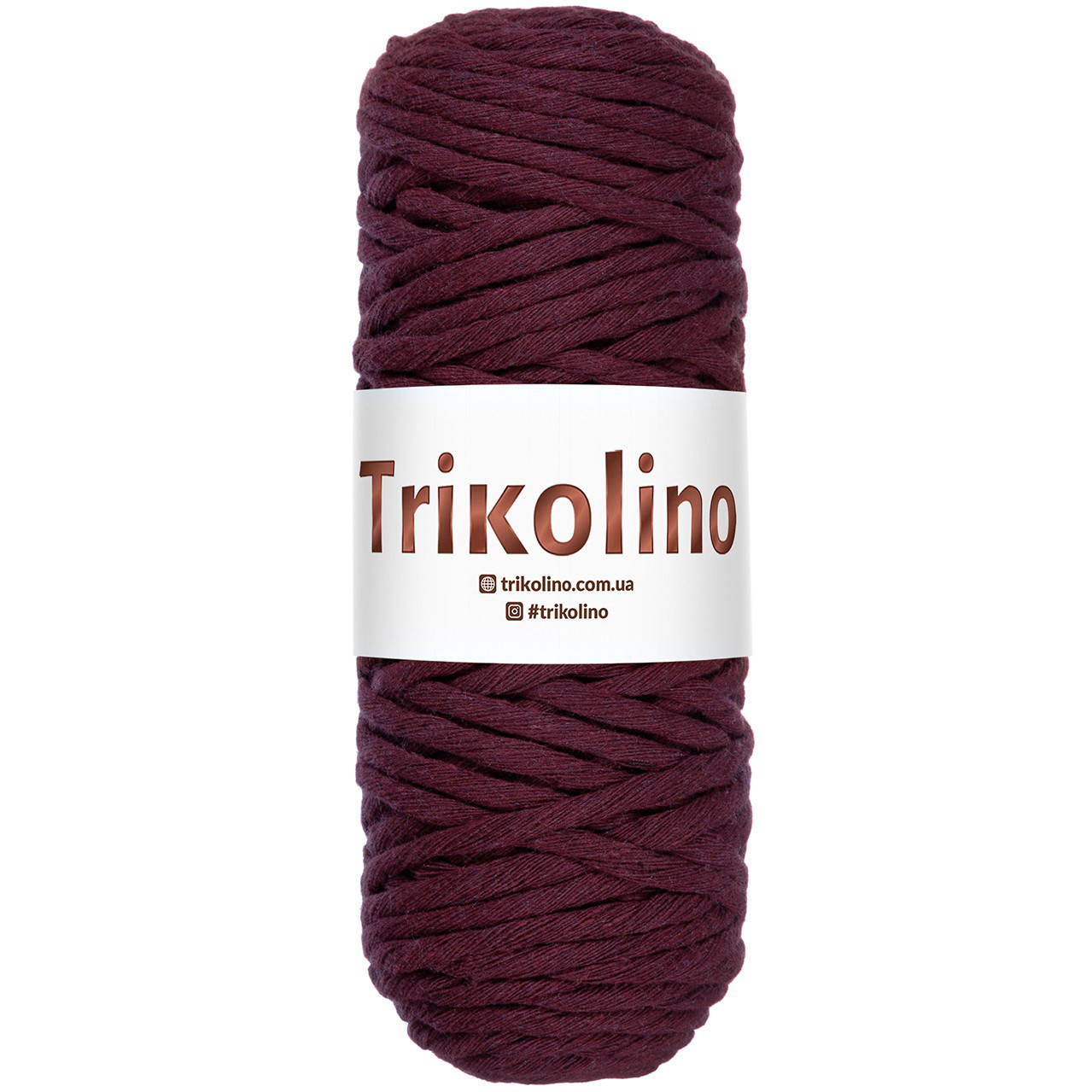 

Хлопковый шнур Макраме Бордо. 250 г,60 м, 4-6 мм