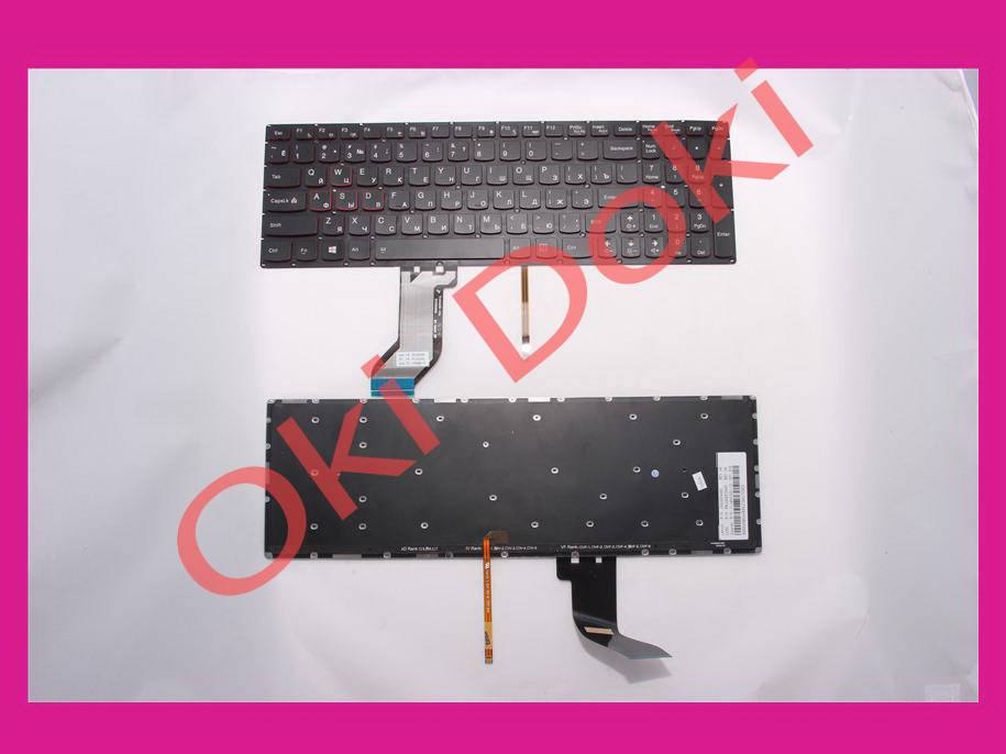 

Клавиатура LENOVO IdeaPad Y700 Y700-15ISK Y700-17ISK rus black подсветка клавиш, Черный