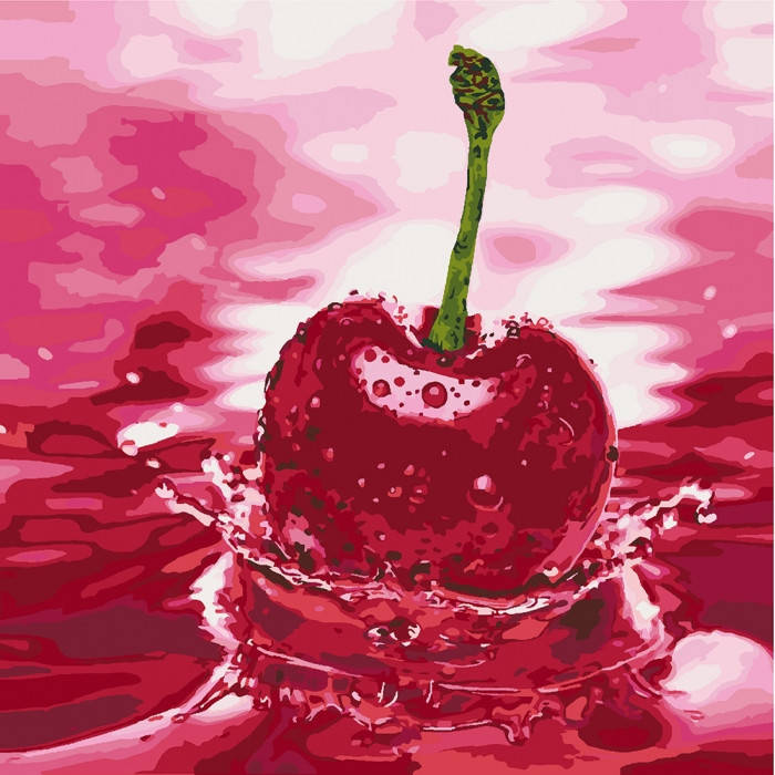 

Картина по номерам Вишневый привкус, размер 40*40 см, зарисовка полная