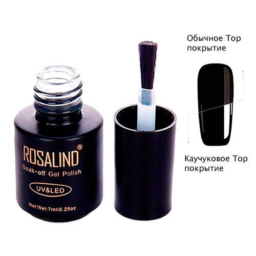 

Финишное топовое покрытие Каучуковый Топ для гель-лака Rosalind 7мл
