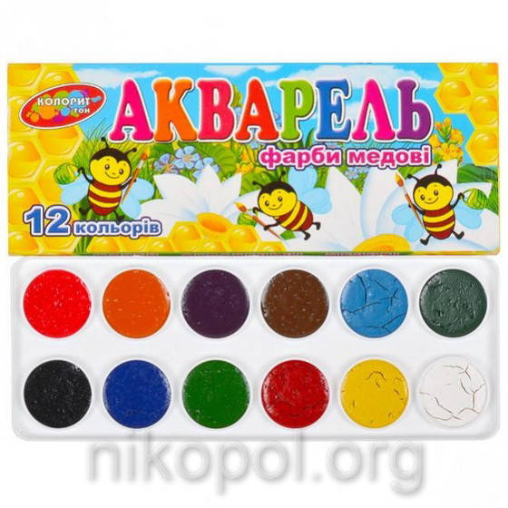 

Краски акварельные "Колорит Тон" 12 цветов, Разные цвета