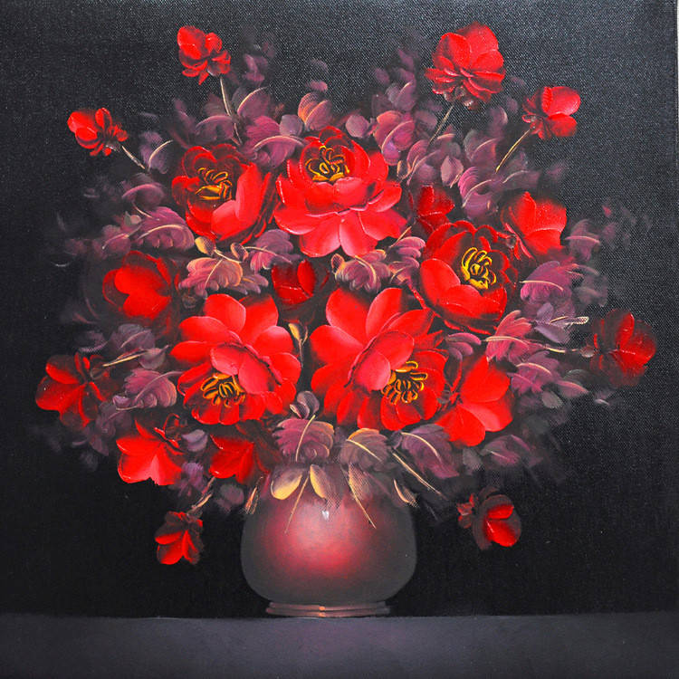 

Алмазная мозаика Алмазная вышивка Алмазная выкладка картина камнями стразами «Алые цветы» 40*30